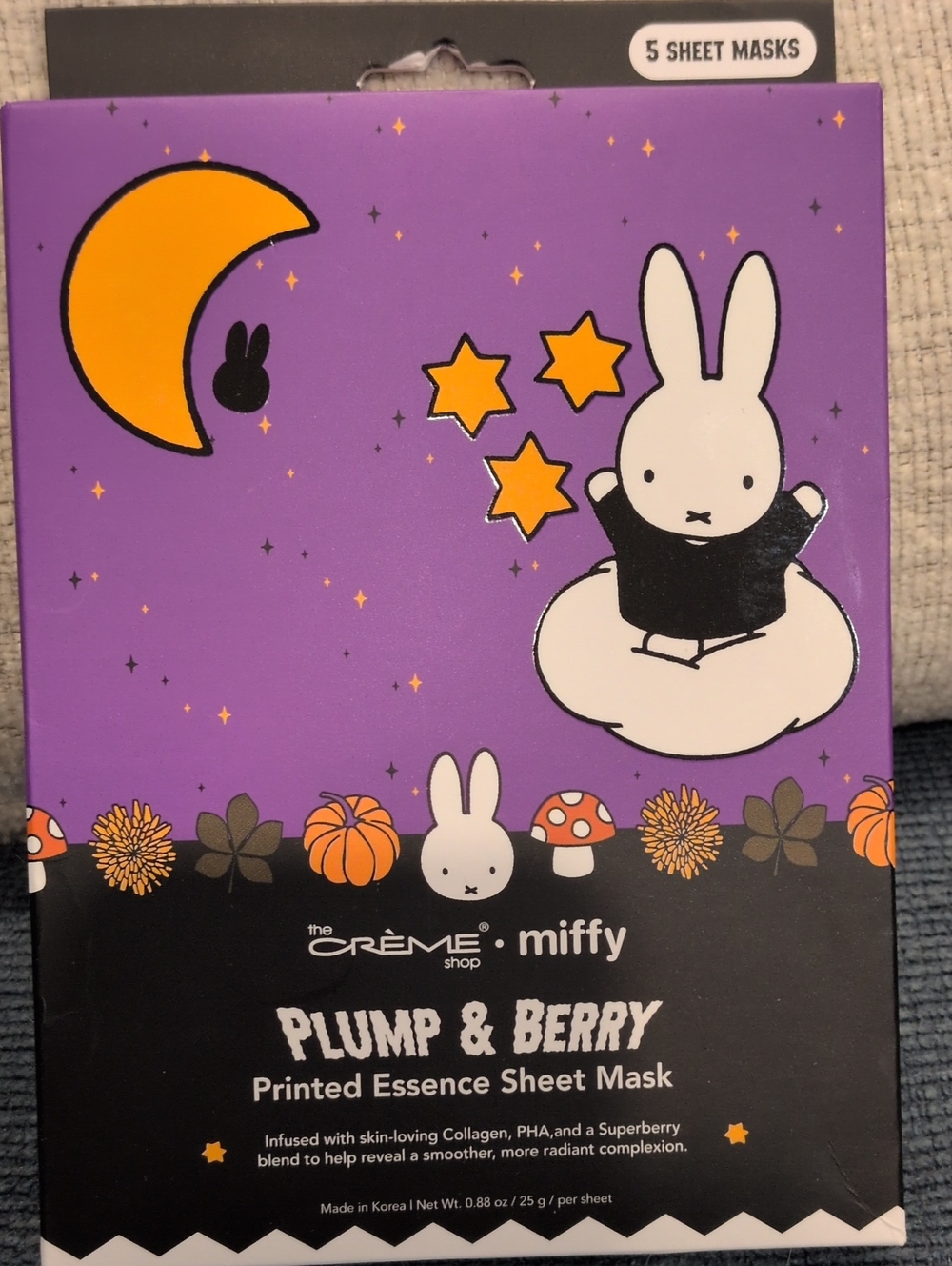The Crème Shop x Miffy Plump & Berry Purple Essence Sheet Mask (5-Pack)
